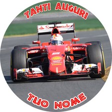 Cialda FERRARI VETTEL cialda Torta Ostia o Zucchero Pasticceria NOME