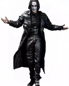 Men's Gothic Steampunk Trench Coat, Eric Draven The Crow Leather Jacket - Picture 1 of 5