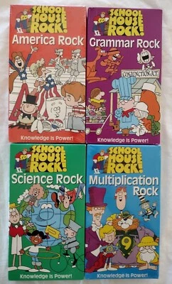 Schoolhouse School House Rock VHS Lot 4 Science Grammar Multiplication America - Image 1 of 4