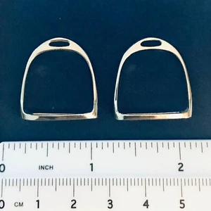 TWMHC Large 1:6 Scale ENGLISH STIRRUPS Silver-toned - FOR 12-INCH ACTION FIGURES - Picture 1 of 3