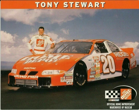 1999 Tony Stewart #20 The Home Depot  POSTCARD Cover