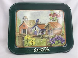 Coca - Cola Tin Metal Tray - Birdhouses by Jeanne Mack 1997-13”x10 1/2” - Picture 1 of 7