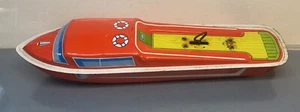 Vintage The Ohio Art Co Tin Wind-Up Toy Motor Boat Parts or Restoration Display - Picture 1 of 11