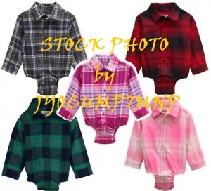 Body bambino esterno in flanella manica lunga con bottoni per neonati 0-3m 3-6m - Foto 1 di 10