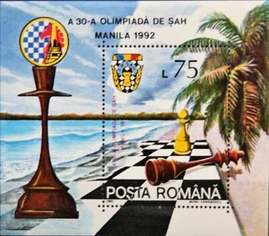 ROMANIA ROMANIA 1992 Block 273 Chess Olympiad Manila Chess Olympiad Chess MNH - Picture 1 of 1