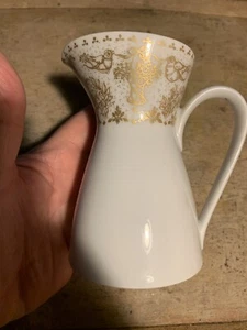 Vintage Rosenthal China Germany Gold Idyll Cream Pitcher 4.5“ Bjorn Wiinblad - Picture 1 of 3