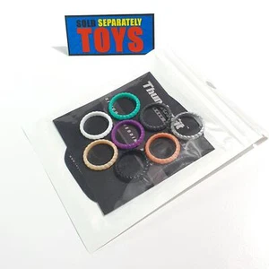 Paquete de 8 ANILLOS DE SILICONA Thunderfit para mujer talla 5 alianzas de boda negro plata púrpura - Imagen 1 de 8