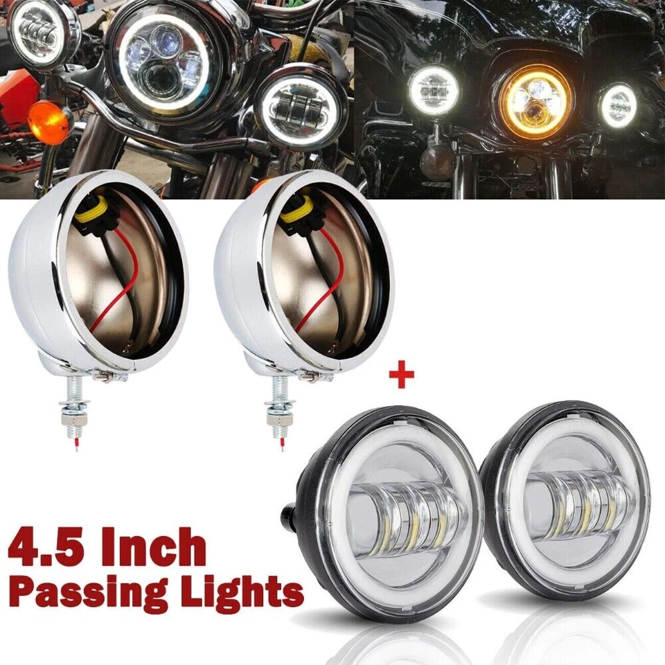 4.5 inch LED Spot Fog Passing Light Fit Yamaha Royal Star Venture VStar 1100 650 Foto 1 de 4