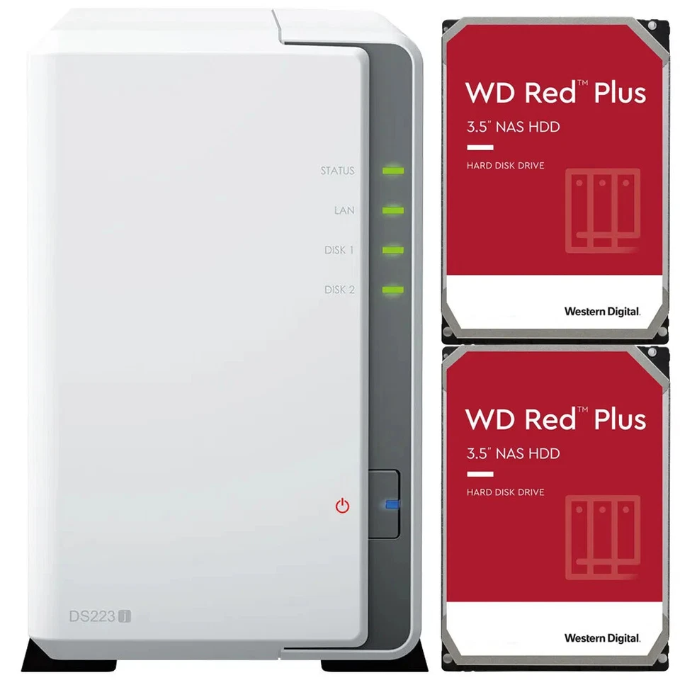 Synology DS223J 24TB 20TB  16TB, 12TB, 8TB, HDD's 3.5" NAS Diskstastion KIT. - Image 1 of 4