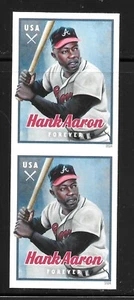 Scott #5908a IMPERFORATE (NO DIE-CUT) 2024 Hank Aaron, Vertical Pair, MNH - Bild 1 von 1