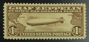 MOMEN: US STAMPS #C14 GRAF ZEPPELIN MINT OG LH XF-SUP LOT #72809* - Picture 1 of 2