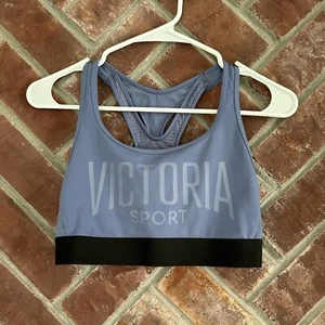 Victorias Secret Victoria Sport Sports Bra Size S Purple Spell Out Mesh Lavender - Picture 1 of 6