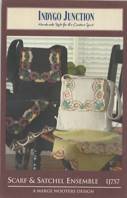 Indygo Junction Scarf & Satchel Ensemble Marge Wooters Wool Embroidery Pattern - Image 1 of 2