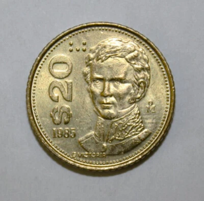 S6 - Moneda Brillante Sin Circular México 20 Pesos 1985 (Fecha Estrecha) *** Bonita Foto 1 de 2