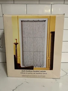Pier 1 Bamboo Wood Beaded Curtain Panel 36" x 72" Dark Bamboo Beads-2005 - Picture 1 of 3
