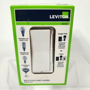 Leviton Decora Slide Dimmer Switch DSM10-1LZ, Magnetic Low Volt, Dimmable LED - Picture 1 of 4