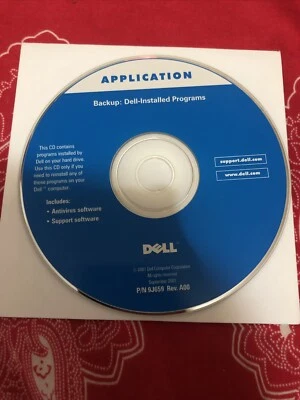 Respaldo Dell: programas instalados por Dell P/N 9J659 Rev. A00 "2001" Foto 1 de 4