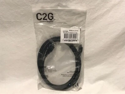 C2G 2M USB2.0 Type-A Male to Mini USB Type-B Male Cable - Black - NEW - Image 1 of 3