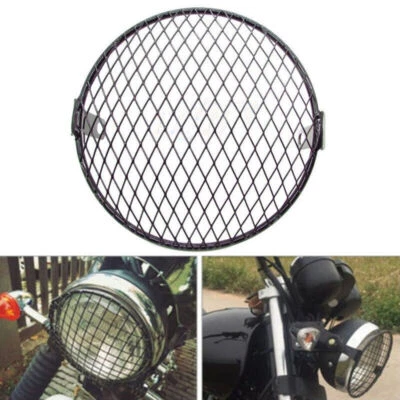Protector de rejilla de malla de cubierta de faros de 6,5" negro protector de lámpara de motocicleta para Harley Foto 1 de 4