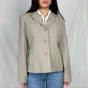 rafaella petites small beige plaid blazer - Picture 1 of 12