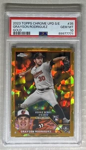 2023 Topps Chrome Update Sapphire Grayson Rodriguez RC Debut Gold /50 PSA 10 - Picture 1 of 2