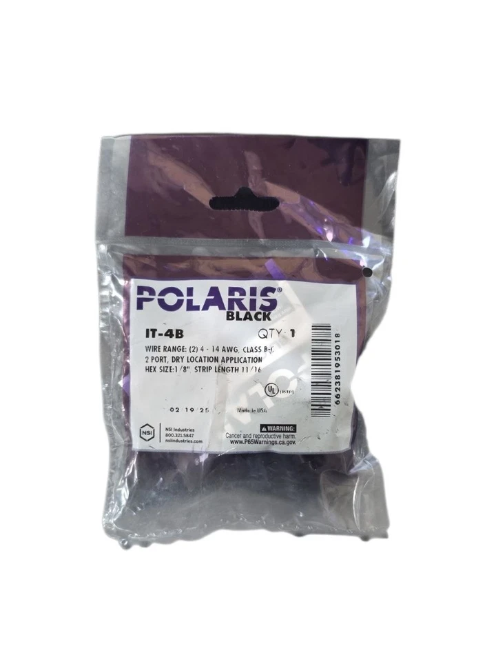 Polaris 4-14 AWG Bagged Insulated Tap Connector, Black - Image 1 of 2