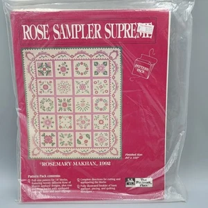 Rose Sampler Supreme Quilt Pattern Rosemary Makhan Vintage 1992 84"x100" - Picture 1 of 9