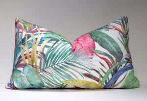 Prestigious Textiles Cushion Cover 'Los Angeles' 2 Sizes Bright Tropical Leaves - Picture 1 of 17