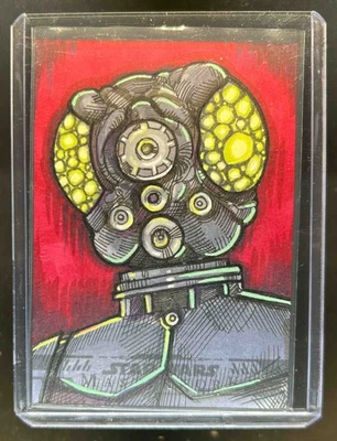 2024 Topps Star Wars Masterwork 4-LOM Artist Auto Sketch Card #1/1 - Image 1 of 2