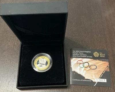 2008  £2 Silver Proof Coin Royal Mint Olympic Games Handover PIEDFORT w/ COA - Image 1 of 4