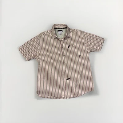 Y2K Ecko Unltd Striped Short Sleeve Button Up Shirt Men’s Size L - Image 1 of 4