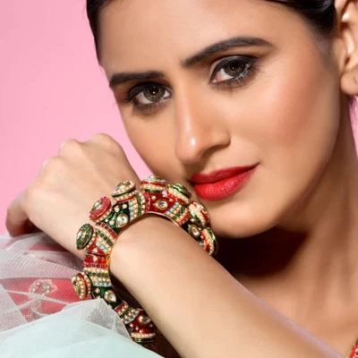 Bollywood Pakistanische Indisch 1 PC Braut Armreifen Goldfarben Chuda Schmuck - Bild 1 von 4