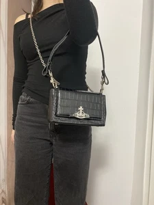 Vivienne Westwood Hazel Medium Luxus Farbe Schwarz Damen Schultertasche - Bild 1 von 14