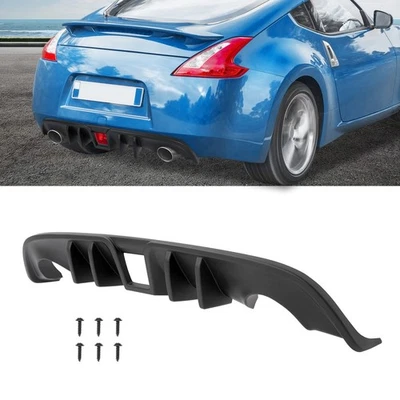 For Nissan 370Z 2009-2020 Matte Black Rear Bumper Lip Lower Valance Diffuser ABS - Image 1 of 4