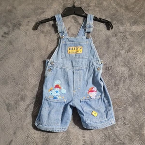 Blue's Clues 4T Denim Overalls Blue's Builders Co. Periwinkle Cat Hammer Nails - Picture 1 of 13