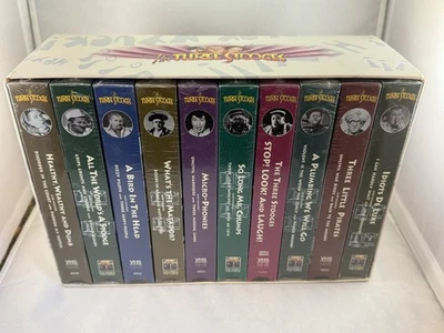 The Three Stooges - Nyuks Times 10 (VHS, 1996, 10-Tape Set) - Image 1 of 4