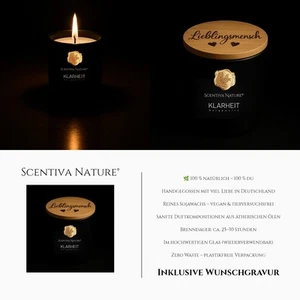 Candela elegante con incisione a scelta, regalo, decorazione, aromaterapia personalizzata - Foto 1 di 4