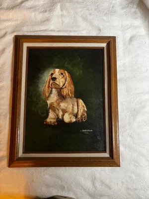 Pintura antigua j+sheeran+perro. 1944 Foto 1 de 4