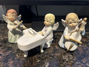 4 pc Vintage Schmid Brothers Musical Angels Porcelain Figurines Japan 3.5” - Picture 1 of 6