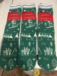 Wondershop superweiche Crew-Socken für Herren Größe 6-12 Weihnachten Urlaub grün 3er-Pack - Bild 1 von 3