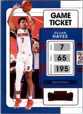 2021-22 Panini Contenders Game Ticket Red #78 Killian Hayes - BSK - Image 1 of 2