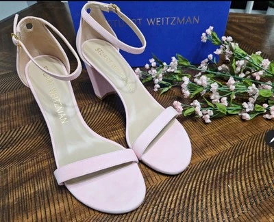 Stuart Weitzam The Nearly Nude Leather Sandals, Cot Candy Size 10.5B - Image 1 of 4