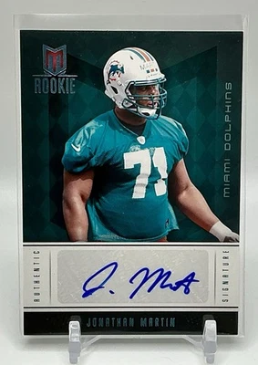 2012 Momentum Platinum #165 Jonathan Martin Autograph Card Rookie RC  /25  - Image 1 of 2