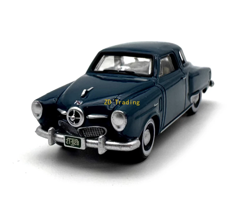 Coche de metal fundido a presión modelo deportivo clásico vintage Studebaker 1950 azul marino ZD 1:87 BN Foto 1 de 4