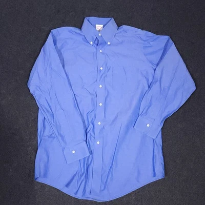 Рубашка мужская Brooks Brothers на пуговицах 15,5–33 Madison синяя с длинным рукавом не железная - Изображение 1 из 4