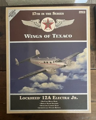 WINGS OF TEXACO LOCKHEED 12A ELECTRA JR. AIRPLANE 17th In Series Brushed Metal - Image 1 of 2