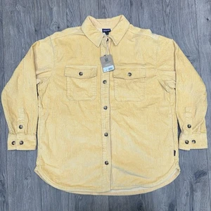 Giacca sovracamicia in velluto a coste Patagonia taglia XL donna cera d'api giallo marrone $180 - Foto 1 di 14