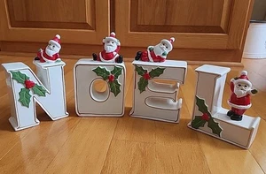 Mr. Christmas Noel Porzellan Buchstaben Weihnachtsdeko groß Vintage inspiriert 2013 - Bild 1 von 19