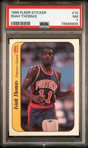 PSA 7 - 1986-87 Fleer Sticker #10 Isiah Thomas Detroit Pistons HOF - Picture 1 of 2