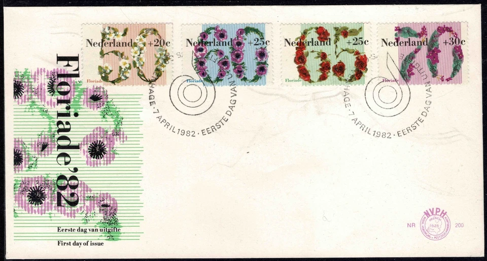 Netherlands 1980 Charity Stamps - Floriade "82" FDC - Set Of Four Stamps - Mint - Image 1 of 1